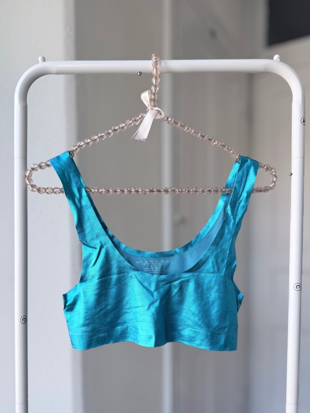 Urban Outfitters Out From Under Metallic Scoop Neck Bralette in Blue